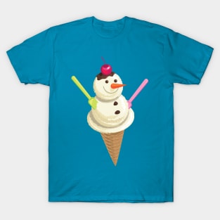 Vanilla cone snowman T-Shirt